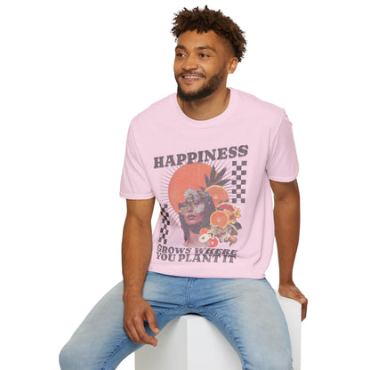 Happiness Grows Where it's Planted T-Shirt Light Pink