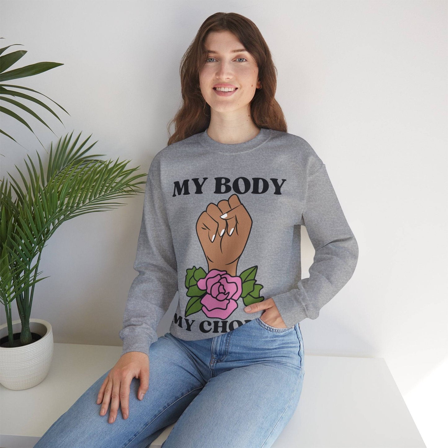 My Body, My Choice Crewneck Sweatshirt Sport Grey