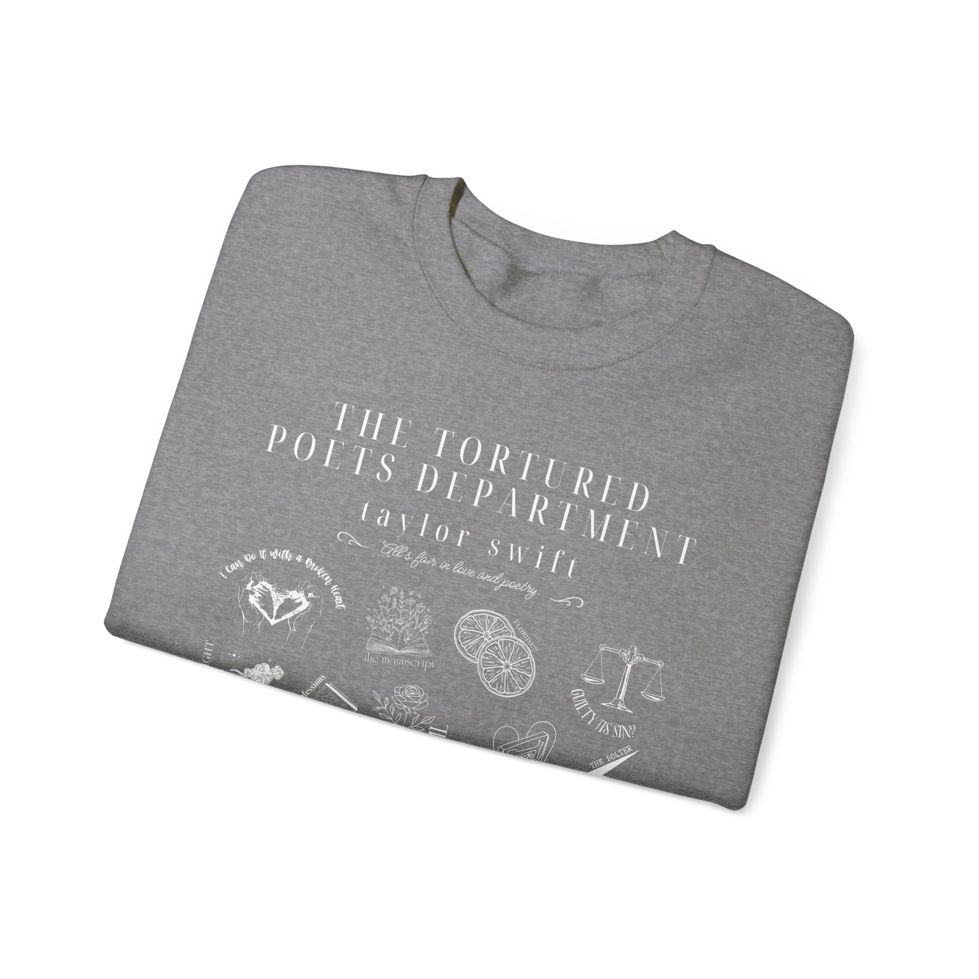 Taylor Swift TTPD Tracklist Sweatshirt Graphite Heather