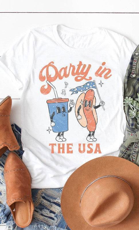 Party in the USA T-Shirt Plus Size White