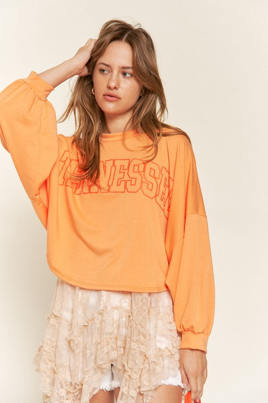 Vacation Cropped Top Orange: Tennessee