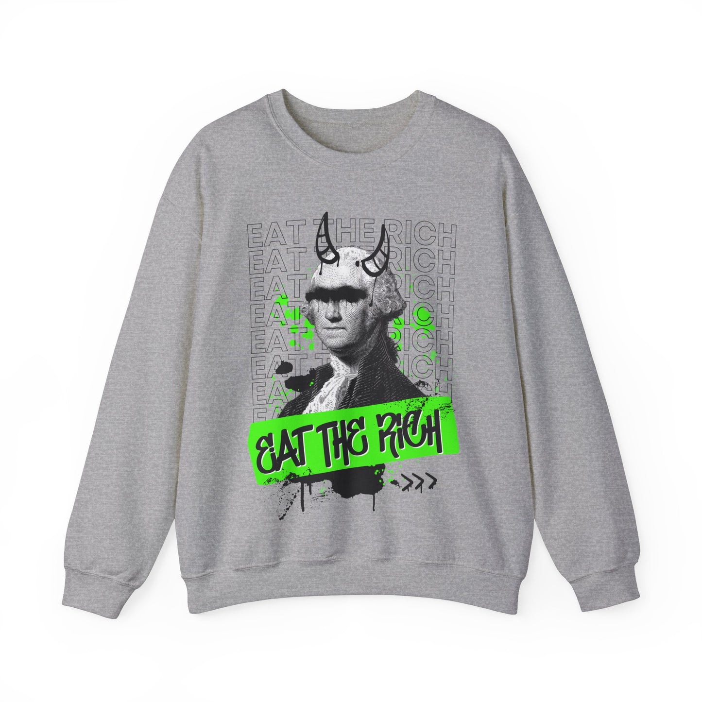 Eat the Rich Graffiti Sweatshirt Sport Grey