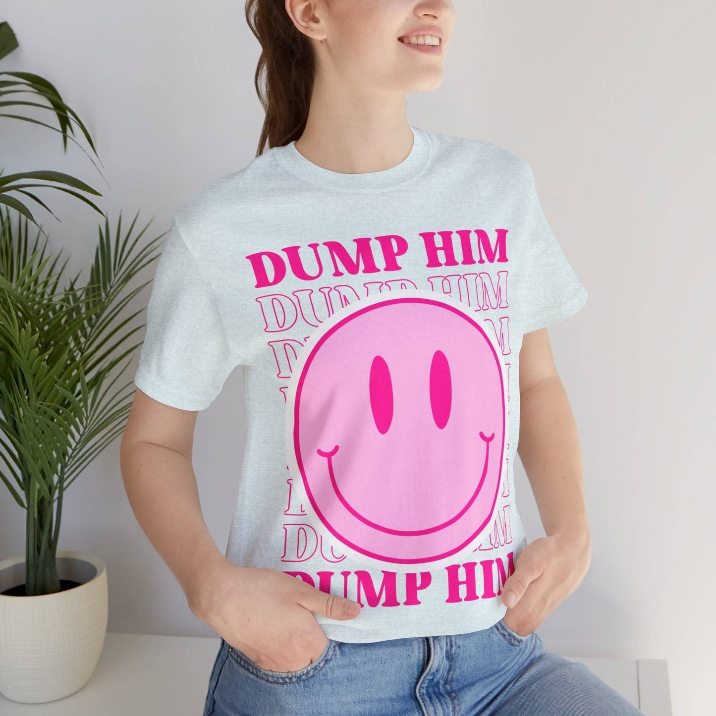 Dump Him T-Shirt Heather Ice Blue