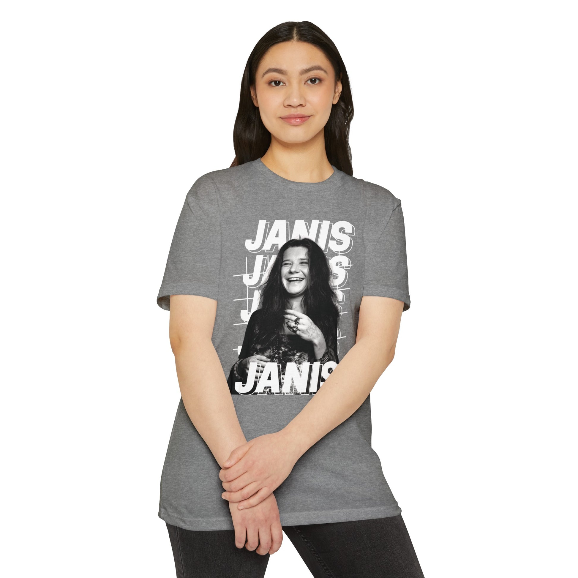Janis Joplin T-shirt Dark Heather Grey