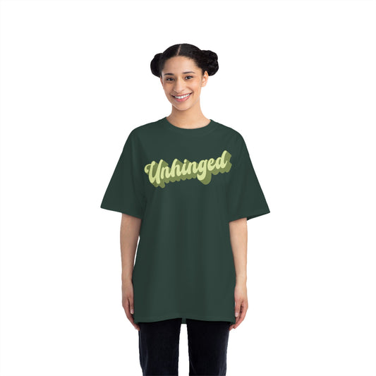 Retro "Unhinged" Oversized Graphic Tee Deep Forest