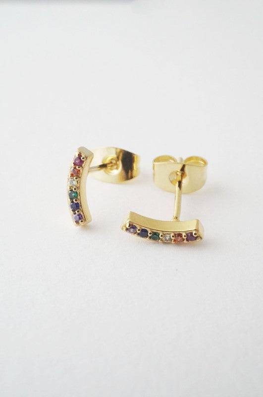 Rainbow Crystal Earrings One Size