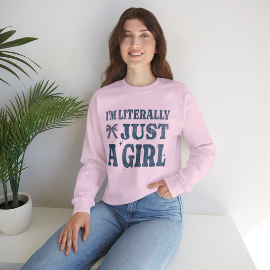 Literally Just a Girl Sweatshirt Light Pink