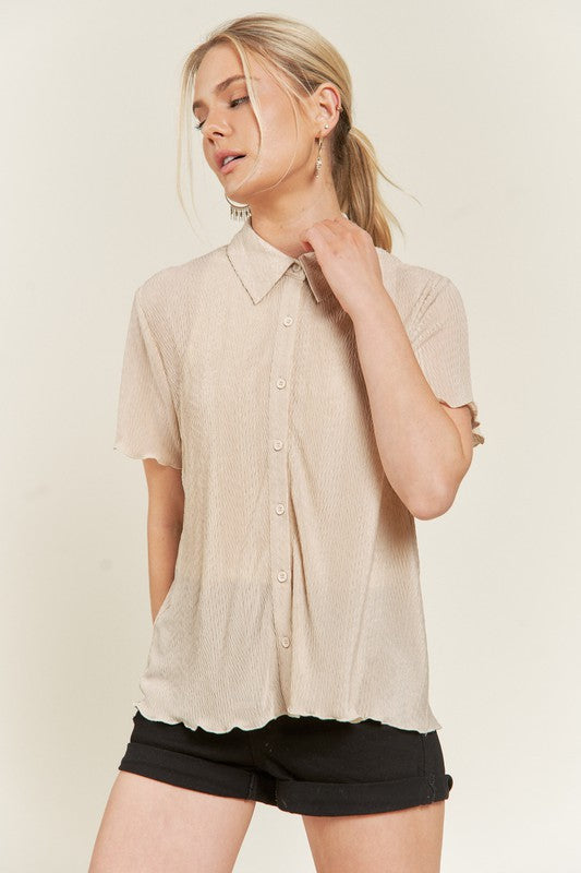 Textured Button Down Shirt