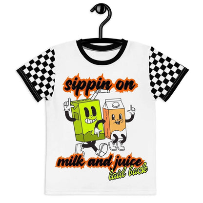 Sipping on Milk and Juice Kids T-shirt