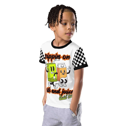 Sipping on Milk and Juice Kids T-shirt
