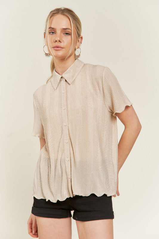 Textured Button Down Shirt