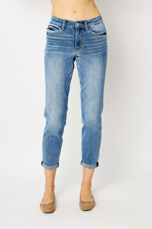 Judy Blue Cuffed Hem Slim Jeans Medium