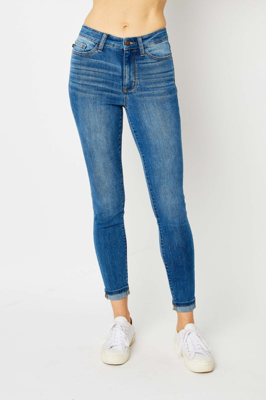 Judy Blue Cuffed Hem Skinny Jeans Medium