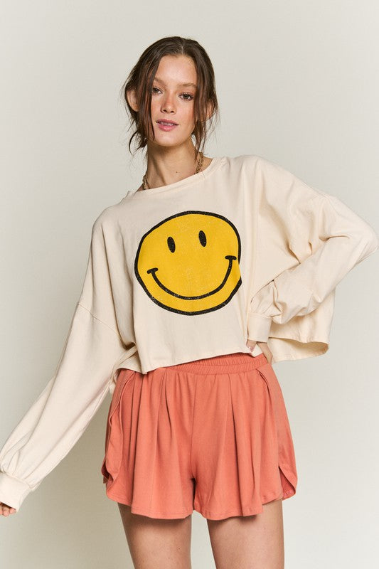 Smiley Face Cop Top Cream