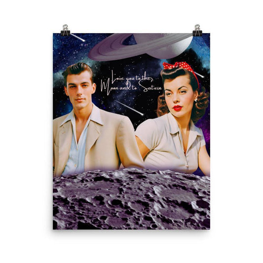 Moon and Saturn Poster 16″×20″