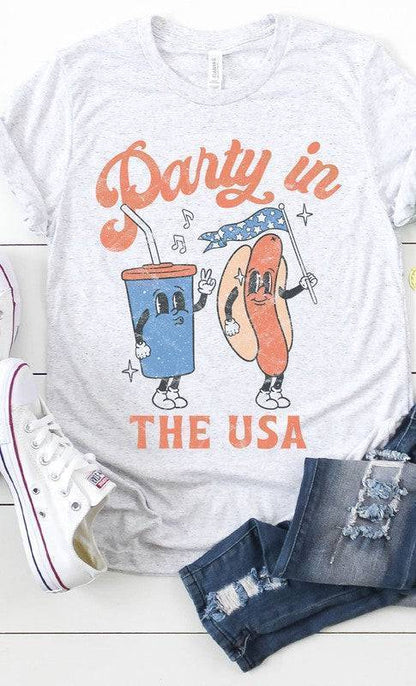 Party in the USA T-Shirt Plus Size Ash Gray