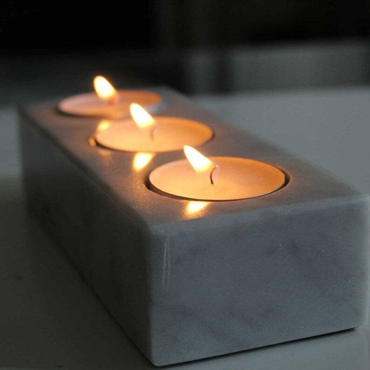White Marble Tealight Candle Holder