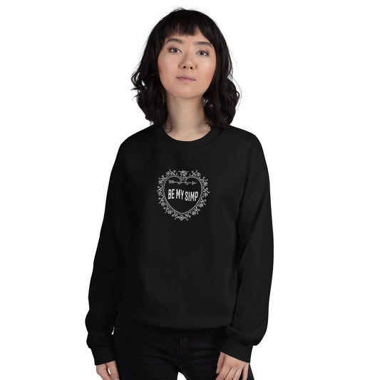 Be My Simp Embroidered Sweatshirt Black