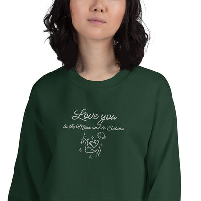 Moon and Saturn Embroidered Sweatshirt