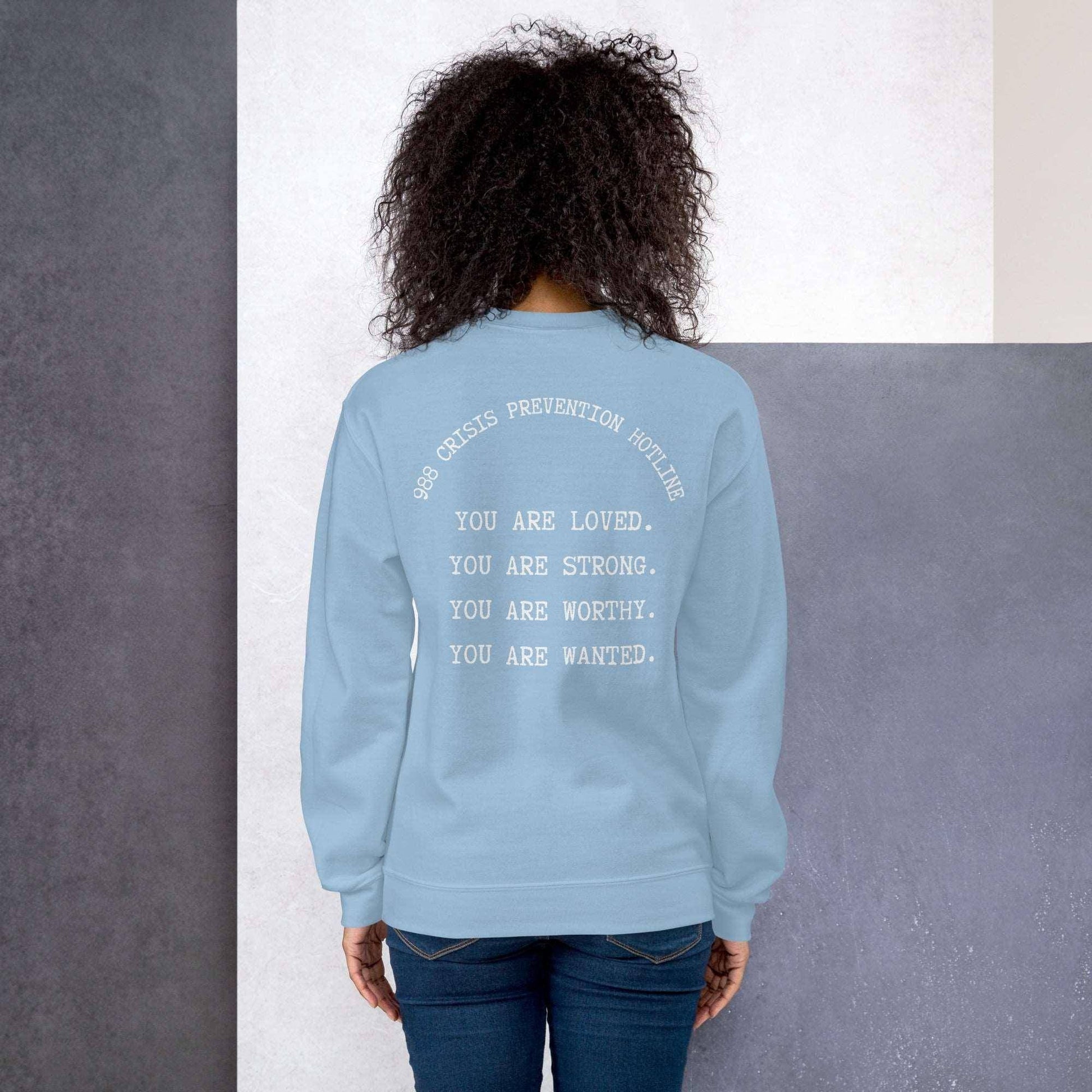 You Matter Embroidered Sweatshirt Light Blue