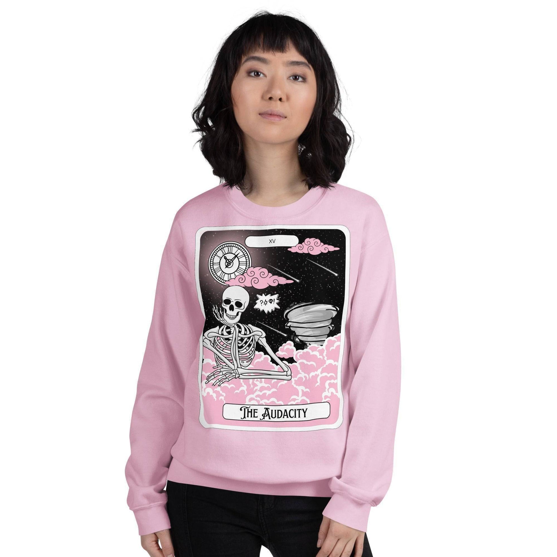 The Audacity Tarot Card Sweatshirt Light Pink