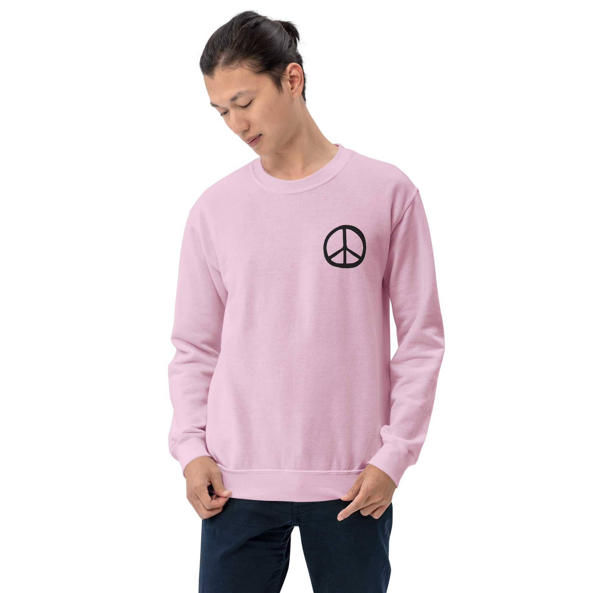 Fuck Your Bad Vibes Embroidered Sweatshirt Light Pink