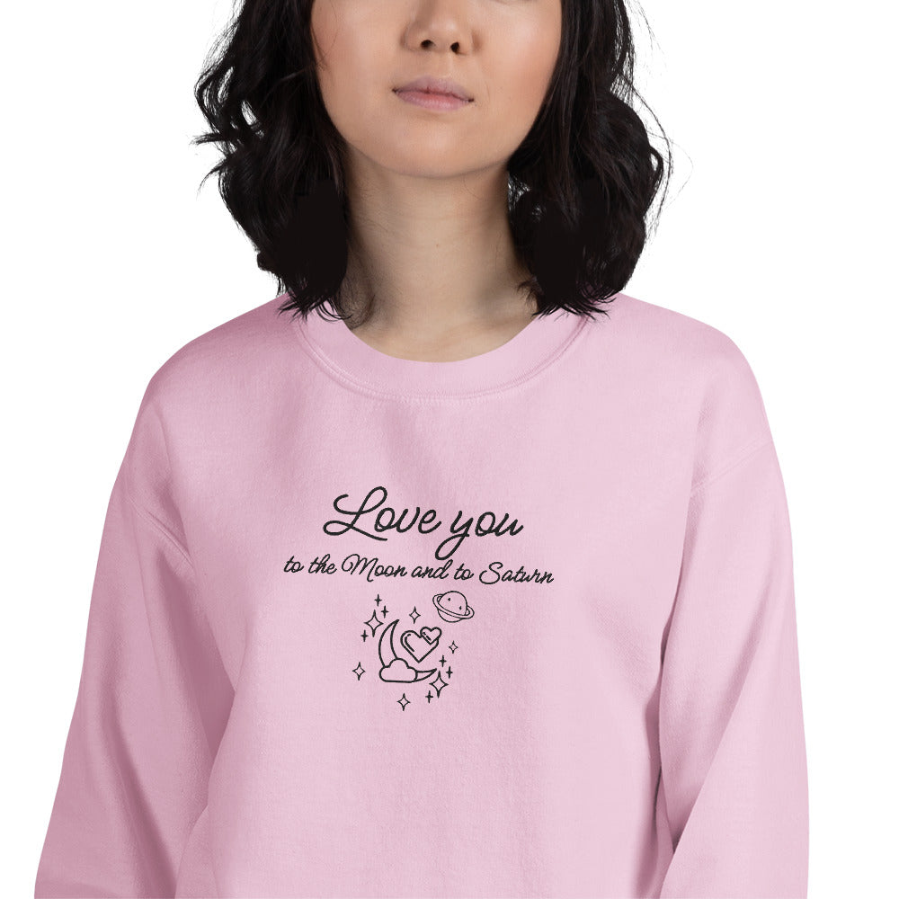 Moon and Saturn Embroidered Sweatshirt