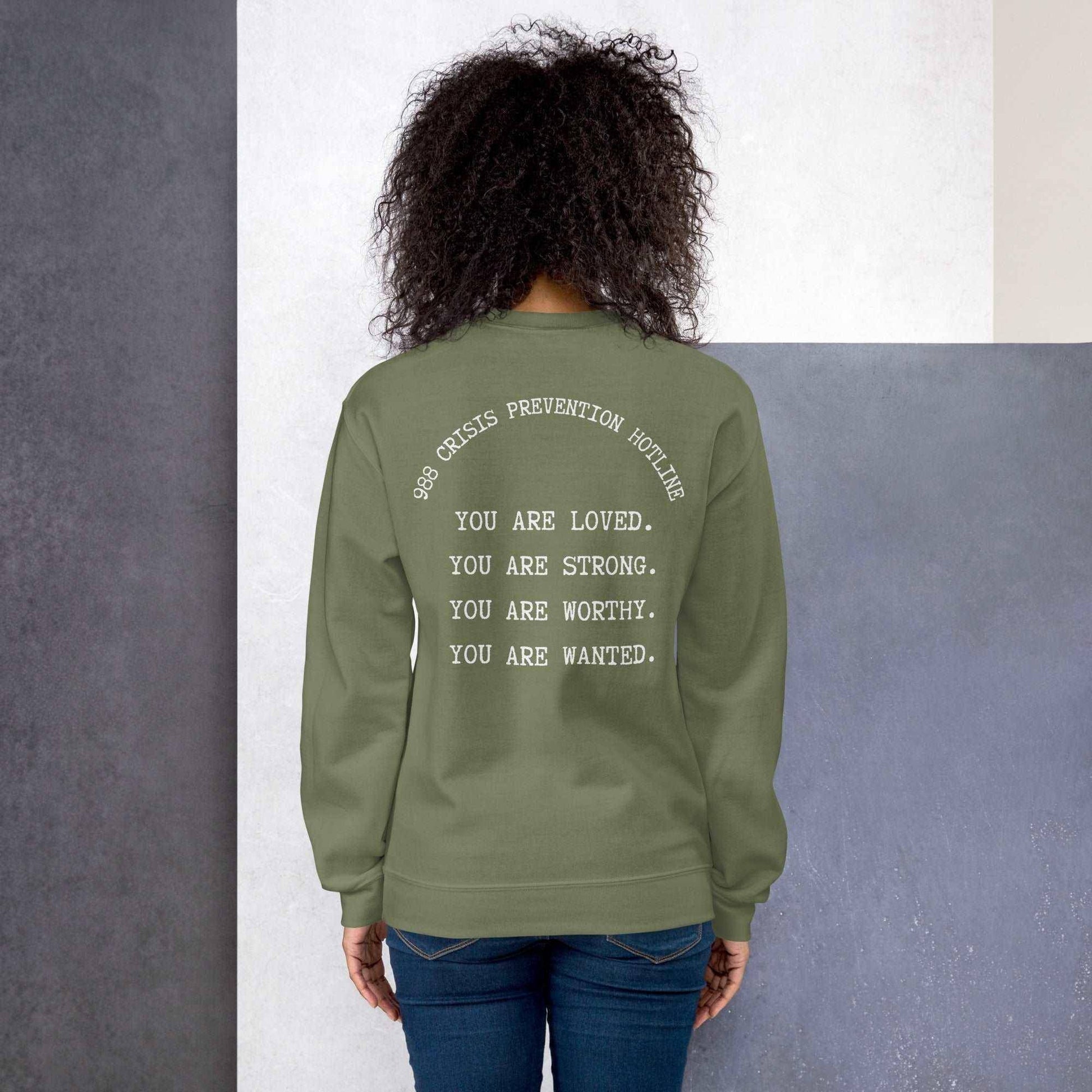 You Matter Embroidered Sweatshirt Military Green