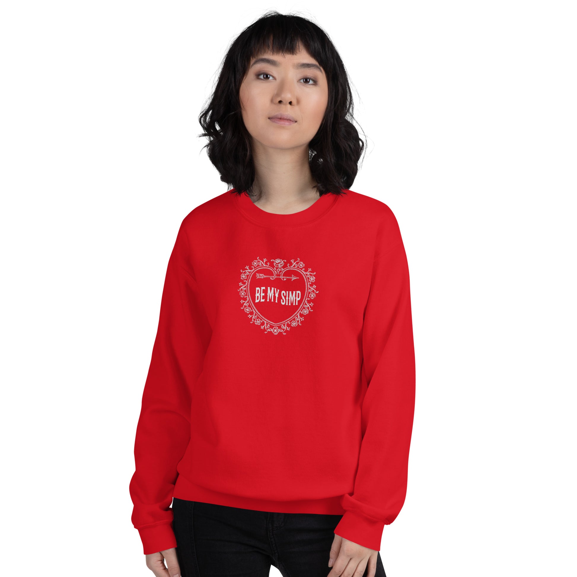Be My Simp Embroidered Sweatshirt Red