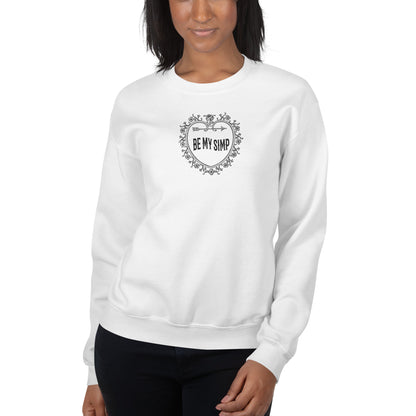 Be My Simp Embroidered Sweatshirt White