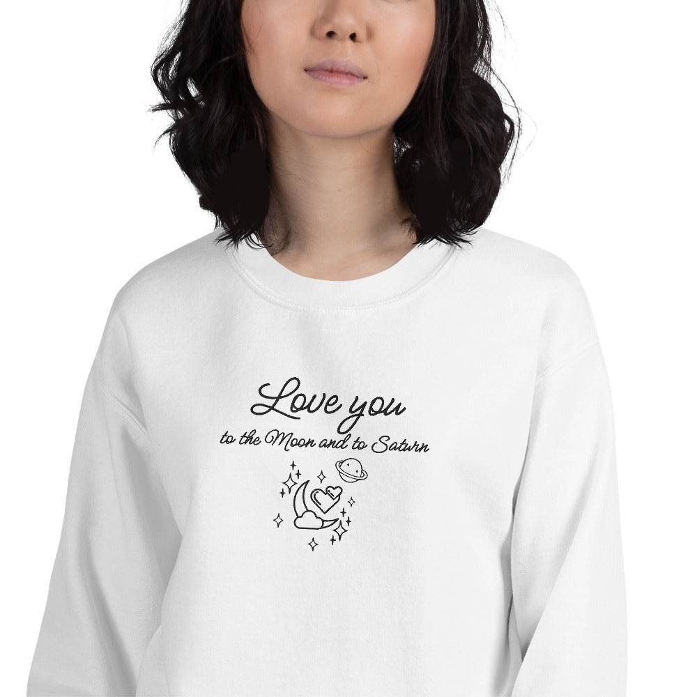 Moon and Saturn Embroidered Sweatshirt