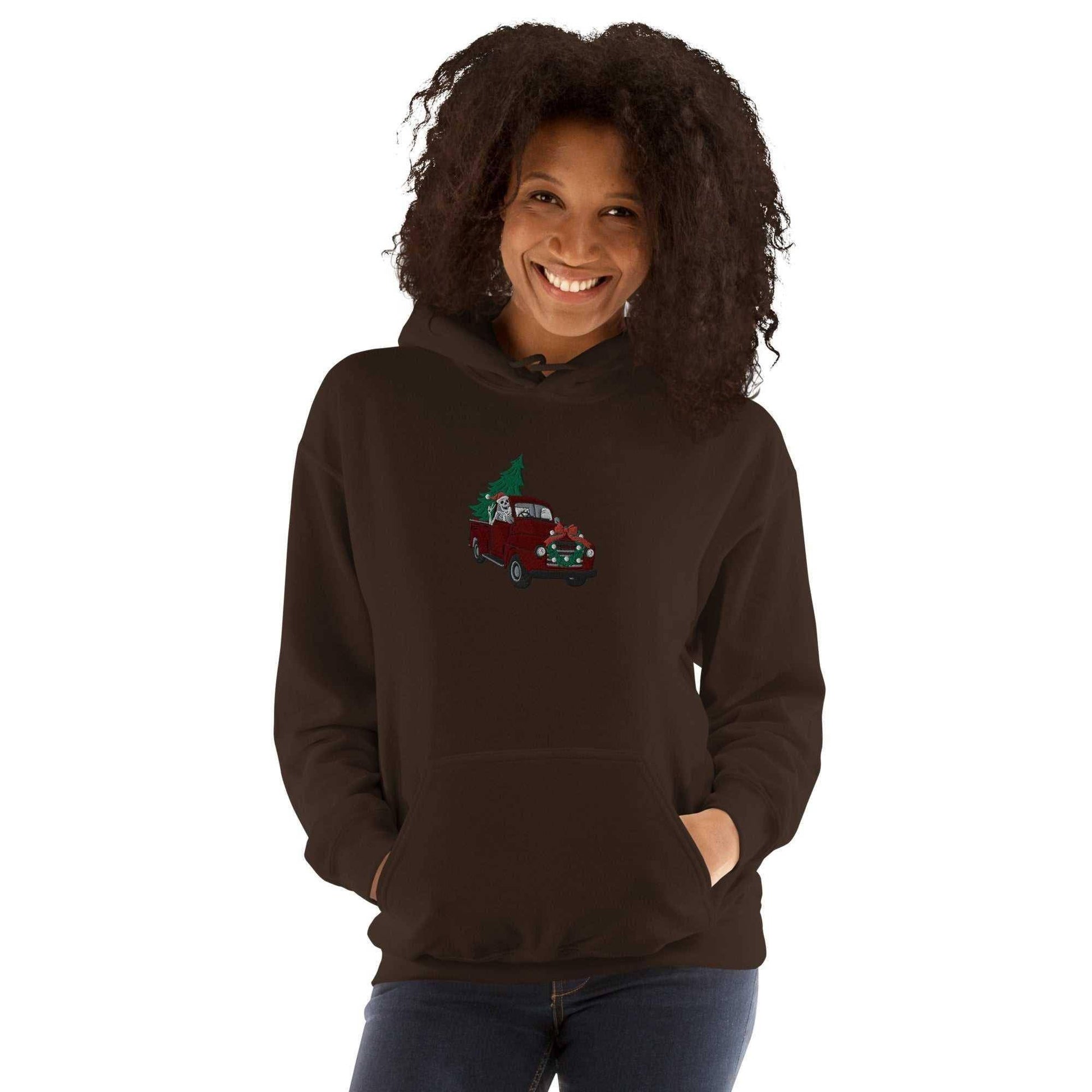 Wreath it and Weep Embroidered Hoodie Dark Chocolate