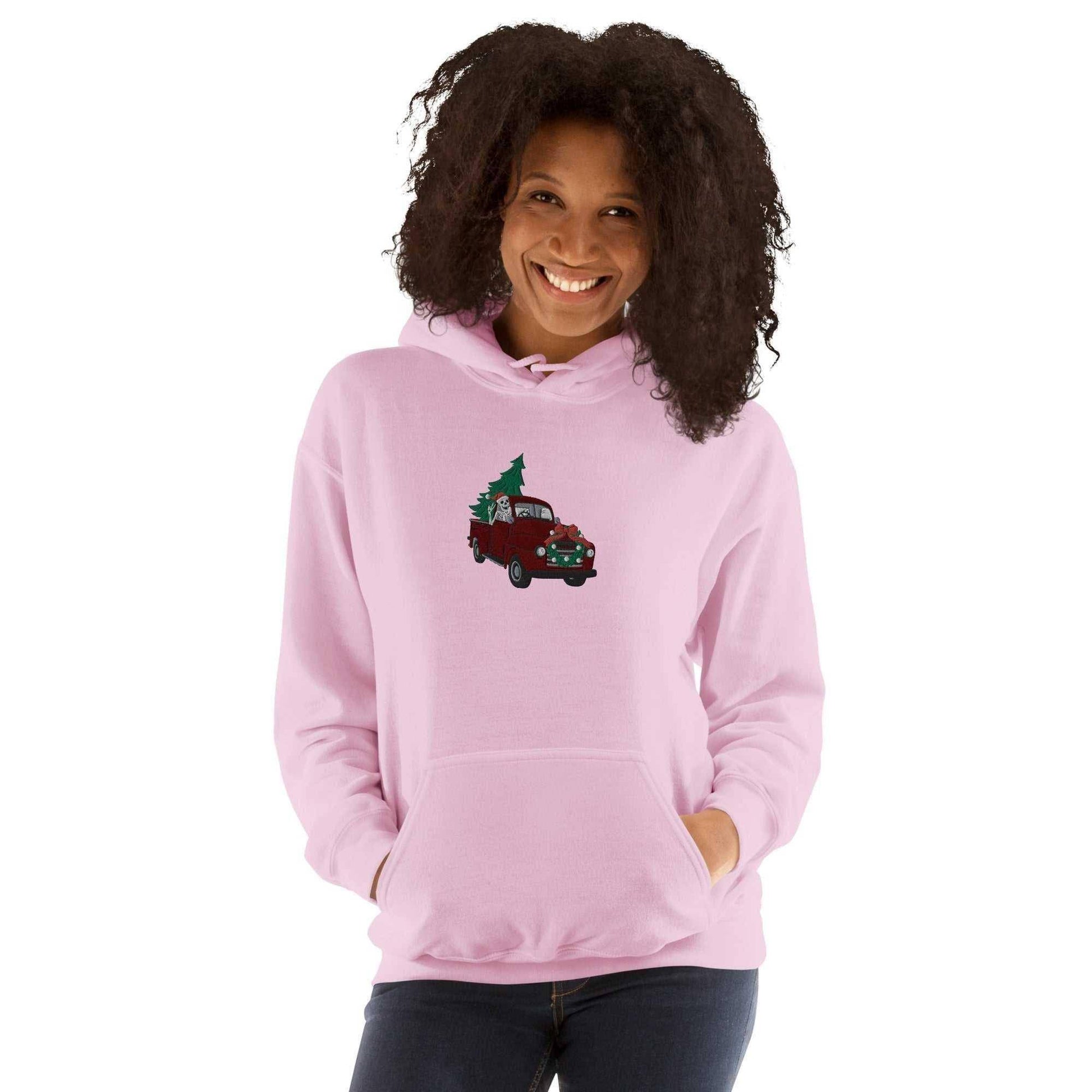 Wreath it and Weep Embroidered Hoodie Light Pink