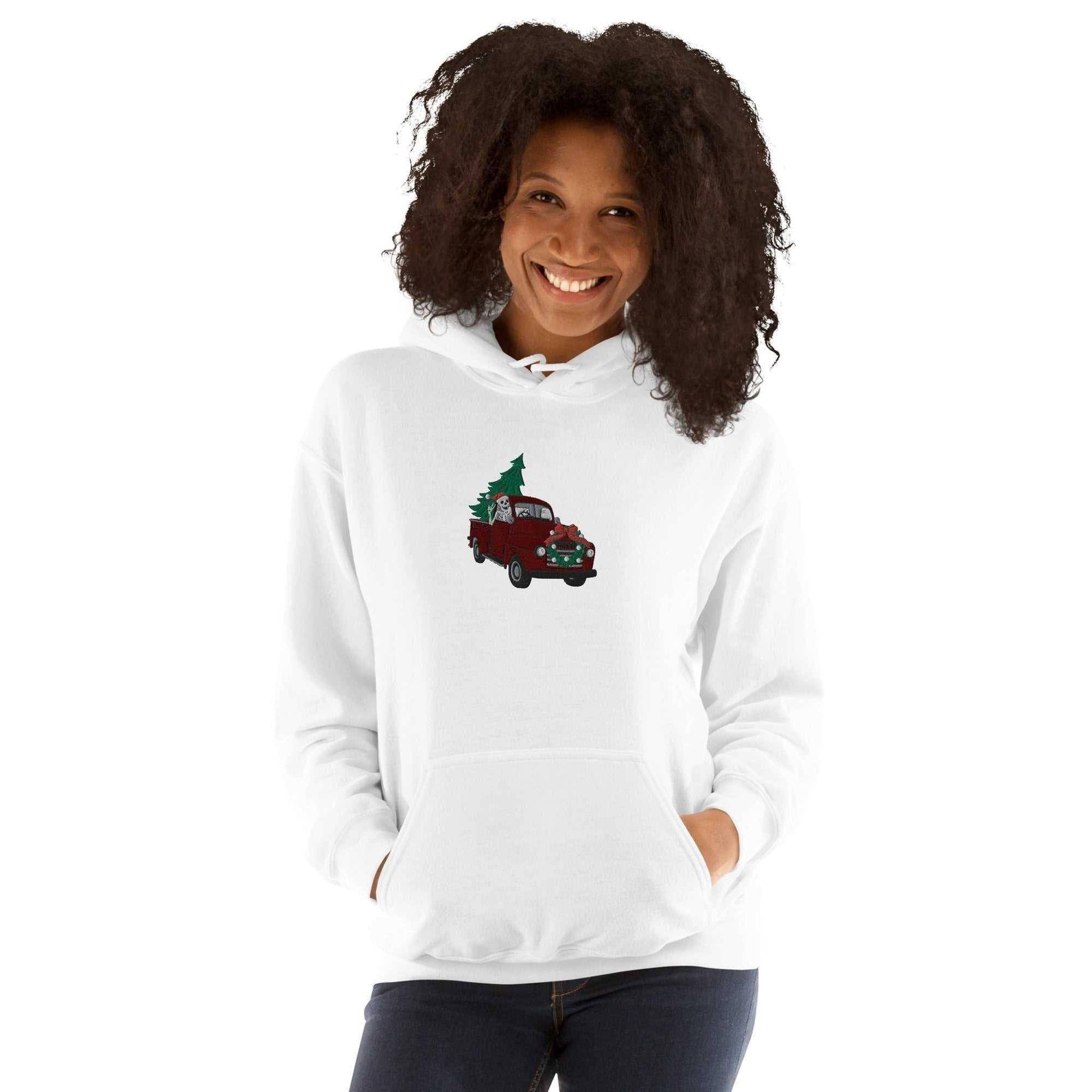 Wreath it and Weep Embroidered Hoodie White