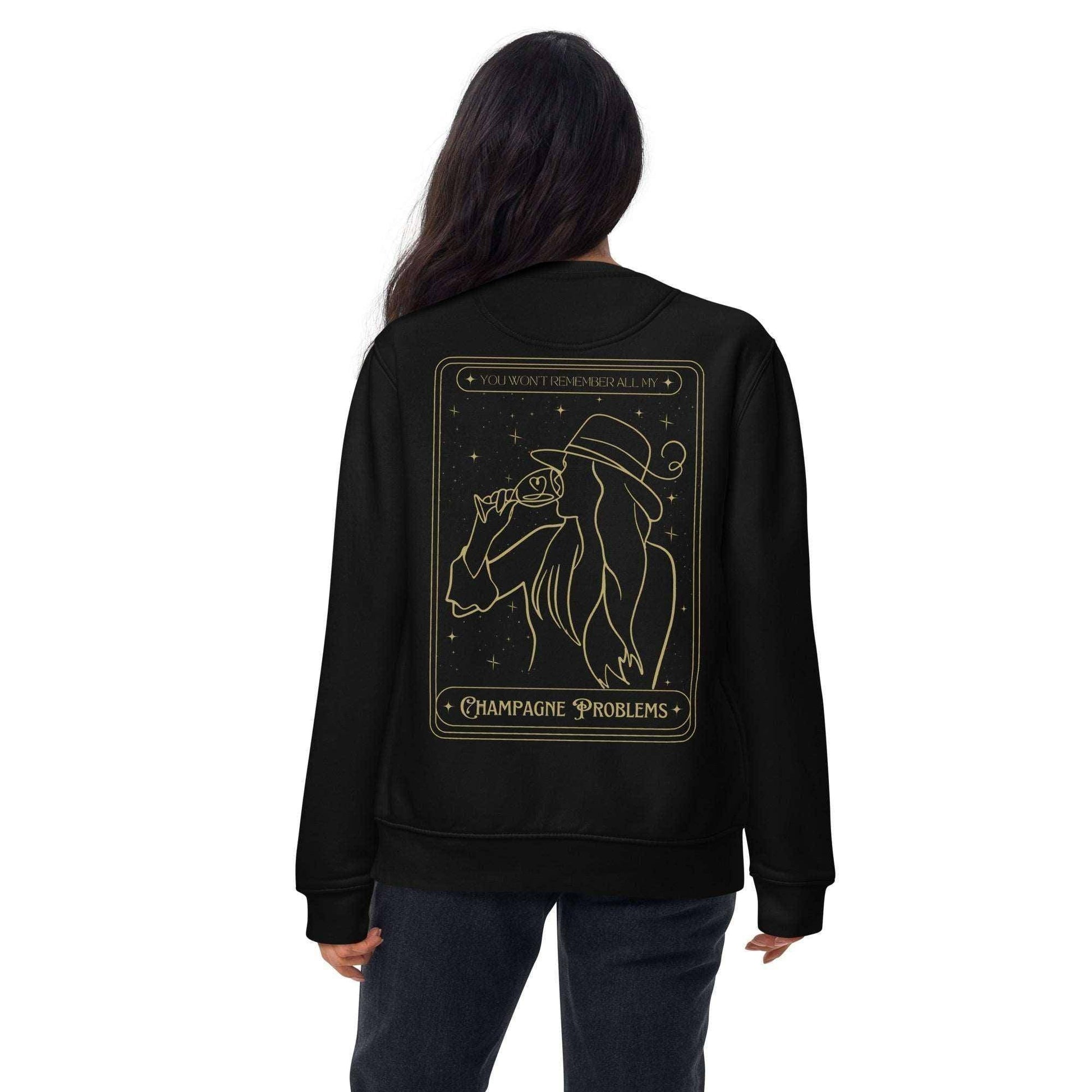 Taylor Swift Champagne Problems Embroidered Sweatshirt Black