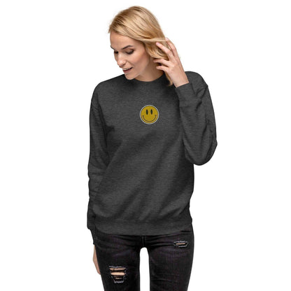 You Should Smile More Embroidered Sweatshirt Charcoal Heather