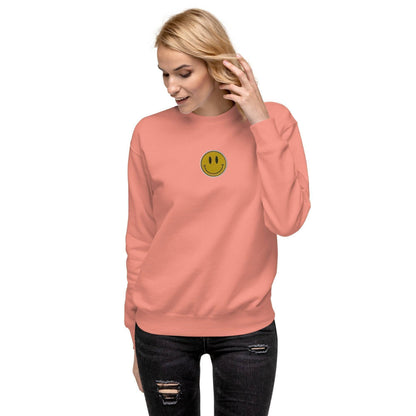 You Should Smile More Embroidered Sweatshirt Dusty Rose