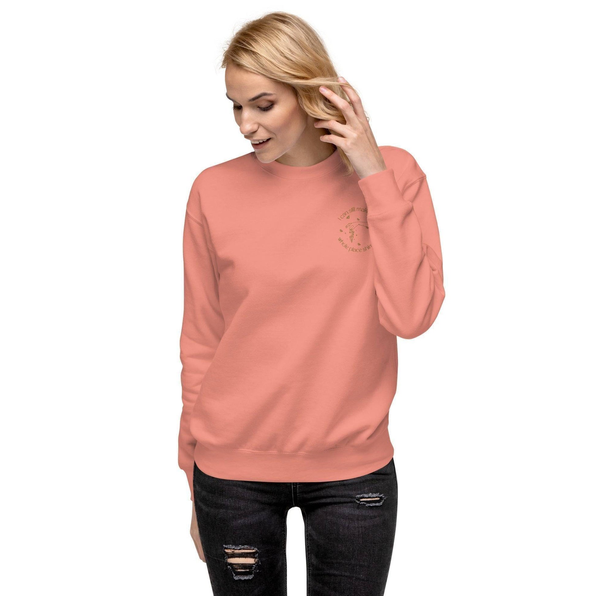 Taylor Swift Bejeweled Embroidered Sweatshirt Dusty Rose