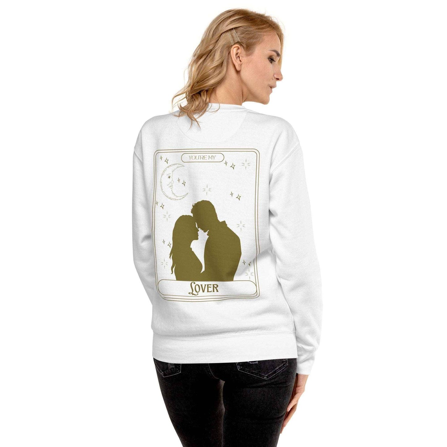 Taylor Swift Lover Embroidered Sweatshirt White