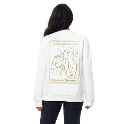 Taylor Swift Champagne Problems Embroidered Sweatshirt White