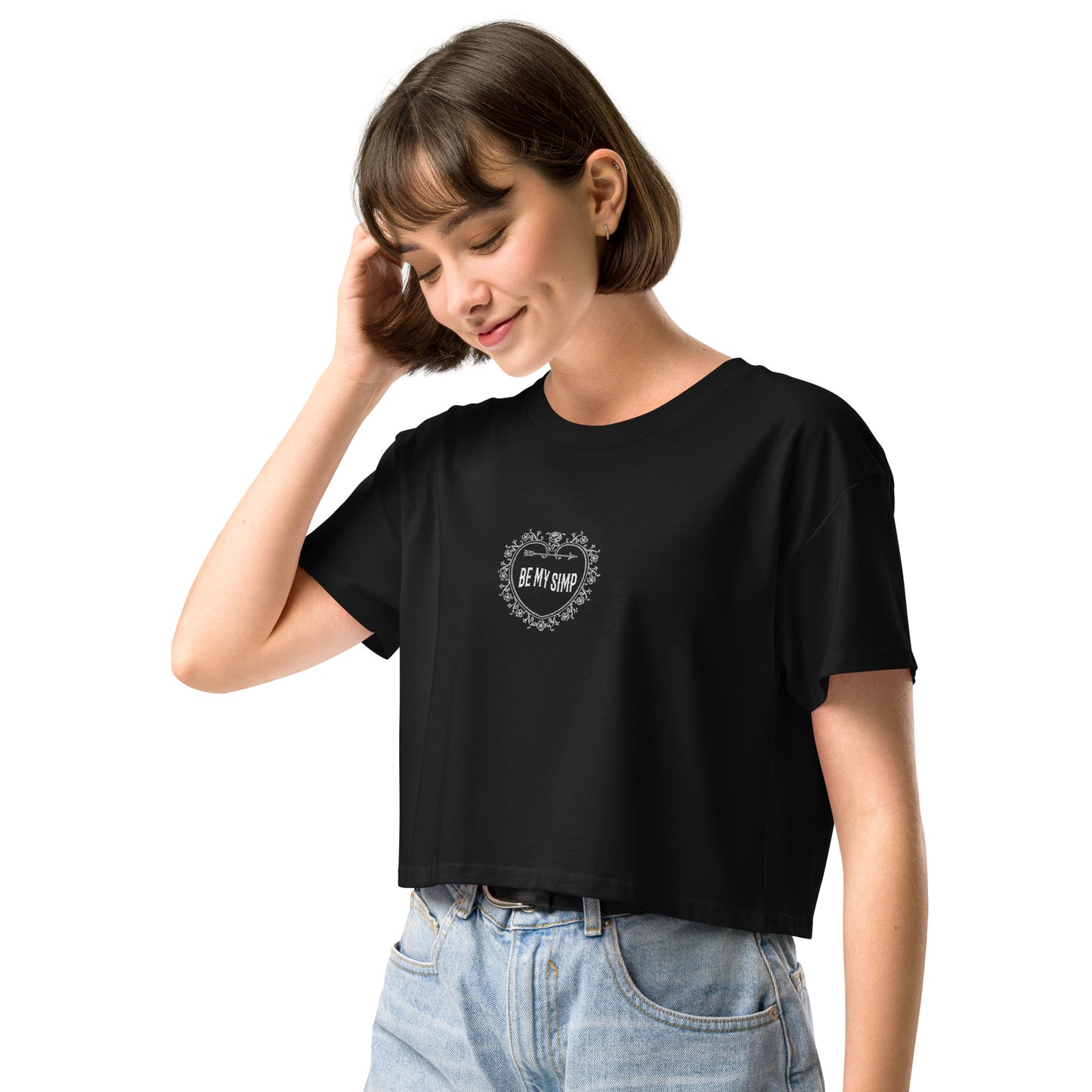 Be My Simp Embroidered Crop Top