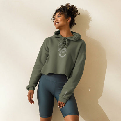 They're Burning all the Witches Swiftie Crop Hoodie Military Green