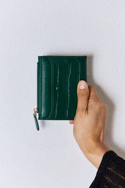 David Jones Vegan Leather Mini Wallet GREEN One Size