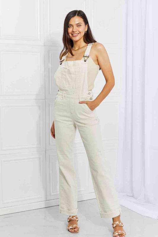 Judy Blue Taylor Overalls White