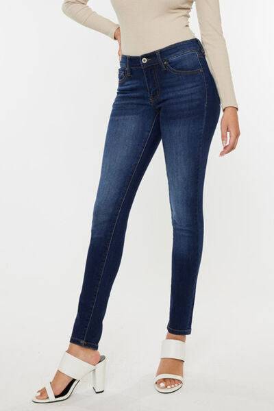 Kancan Mid Rise Gradient Skinny Jeans Dark