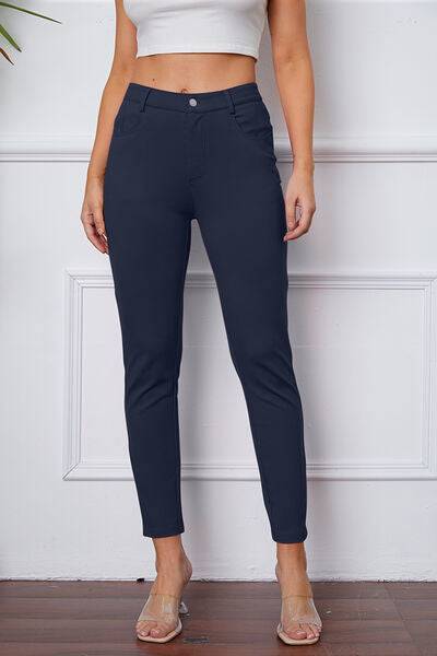 Basic Bae Stretchy Stitch Pants Navy