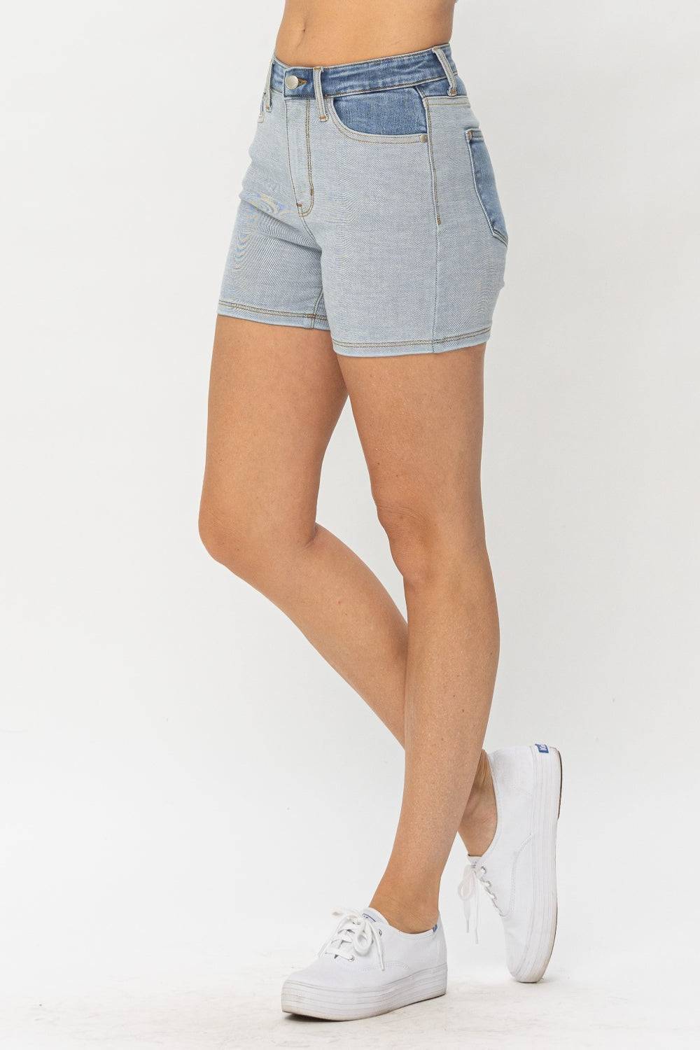 Judy Blue Color Block Denim Shorts