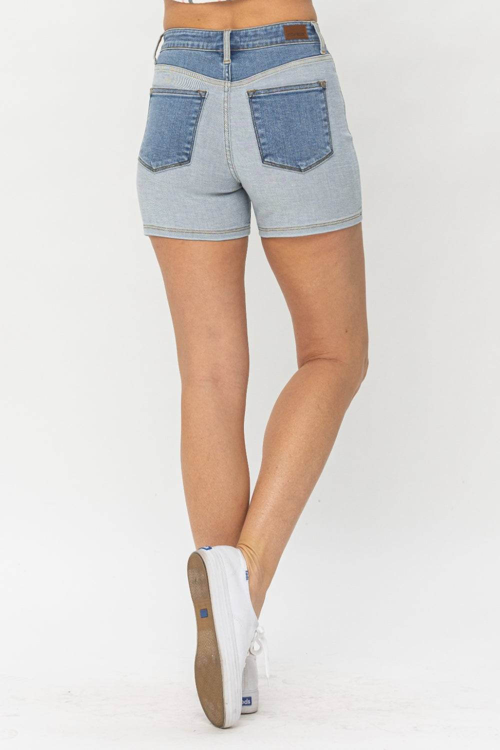 Judy Blue Color Block Denim Shorts