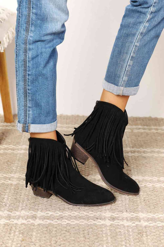 Legend Footwear Fringe Cowboy Western Boots Black