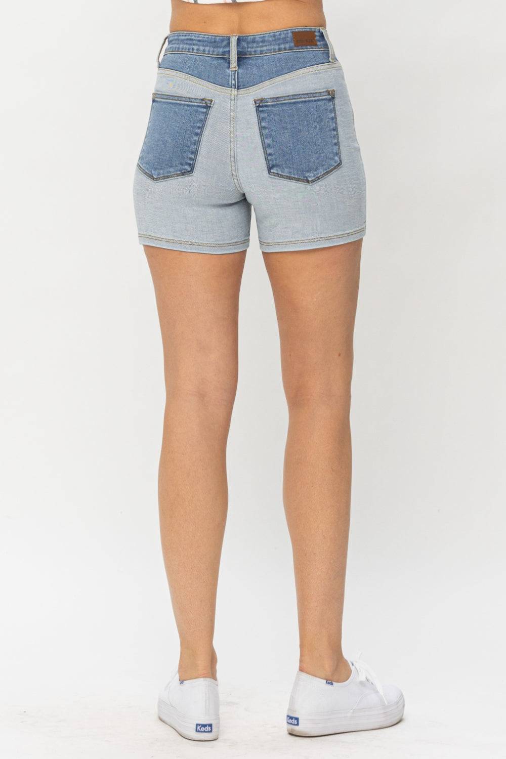 Judy Blue Color Block Denim Shorts